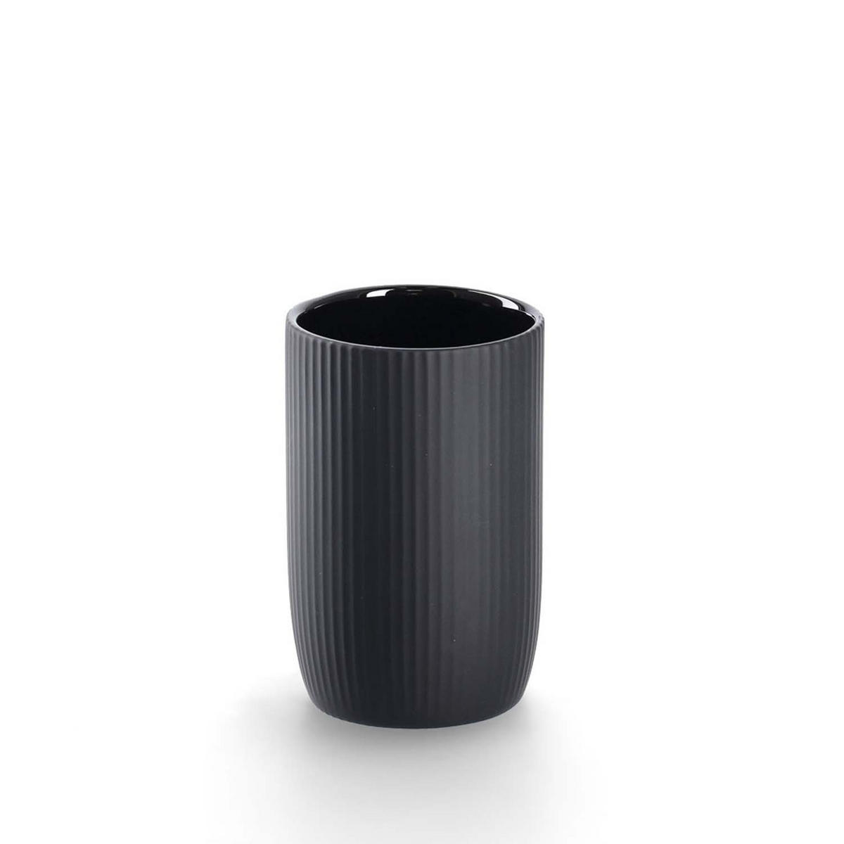 BADACCESSOIRES - Keramik Schwarz, 4-teiliges Set - Schwarz, Keramik (10/36.5/10cm) - Zeller Present