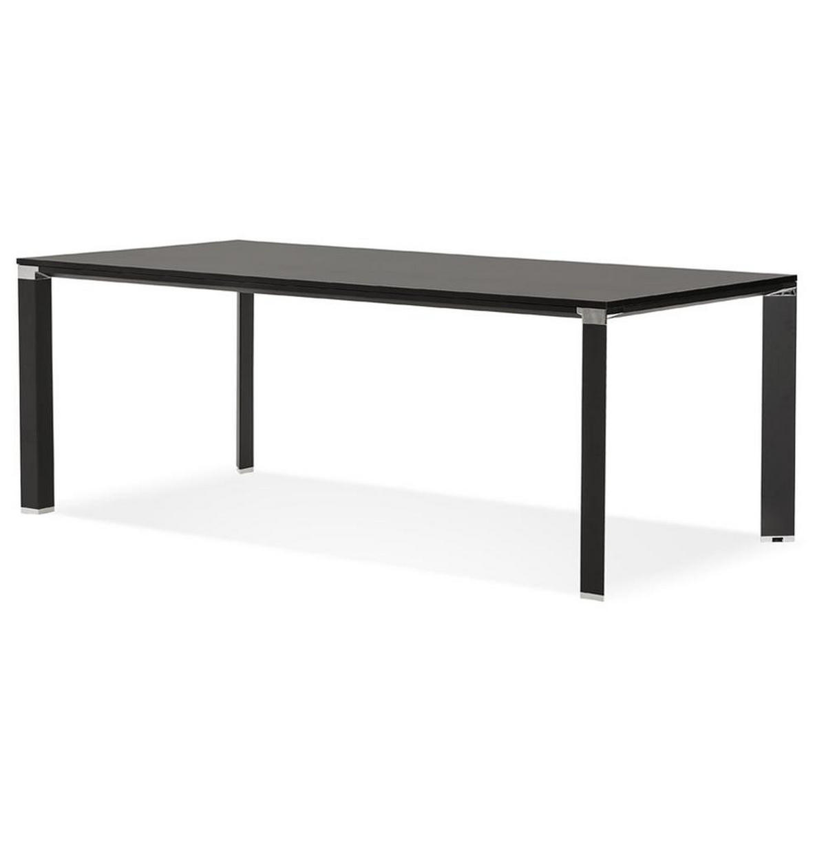 SCHREIBTISCH Melaminplatte Metallgestell Multifunktional KERIX, Schwarz 200x100x74 cm - Schwarz, Holz/Metall (100/200/74cm) - KADIMA DESIGN