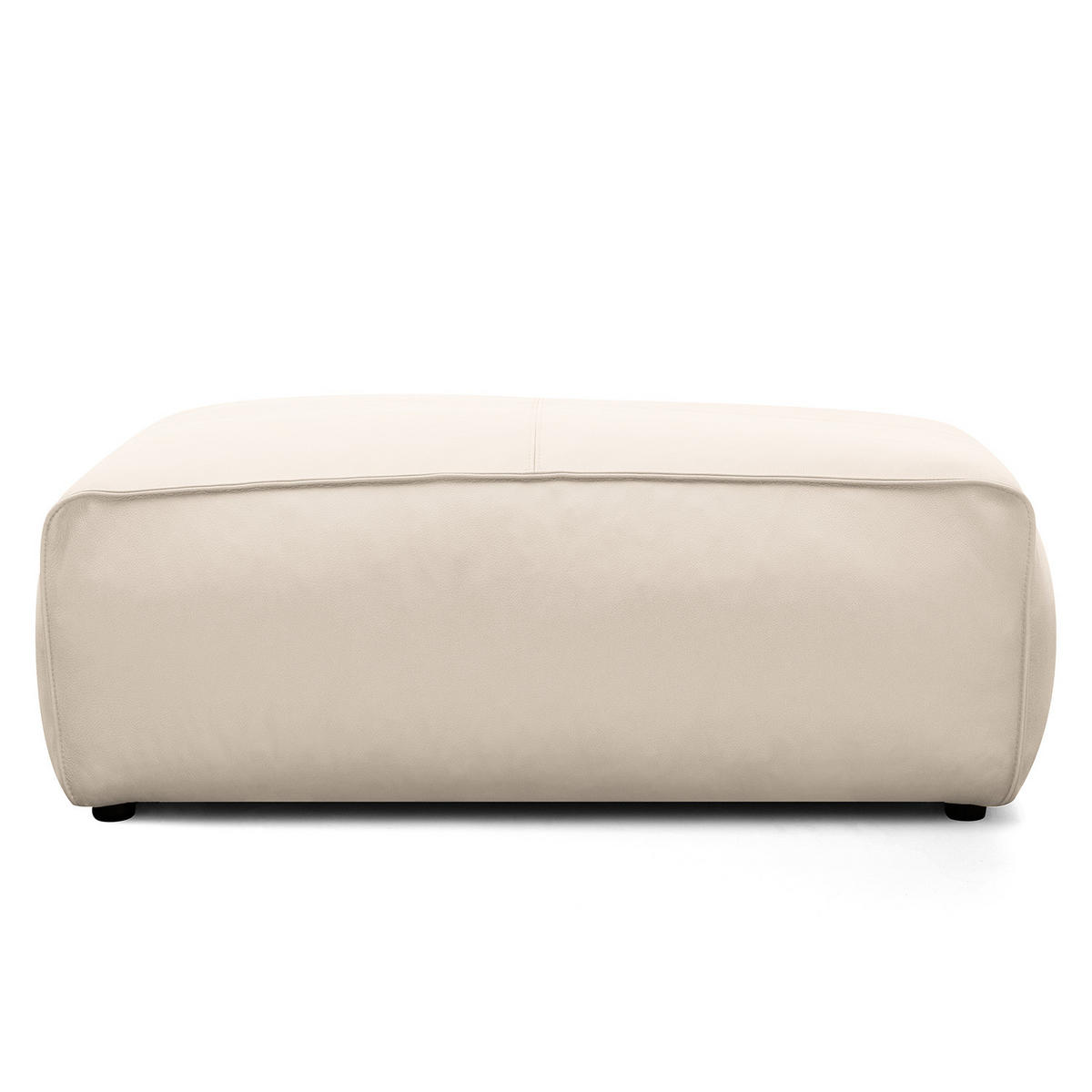 POLSTERHOCKER - Hellgrau/Schwarz, Leder/Kunststoff (81/38/100cm) - home24