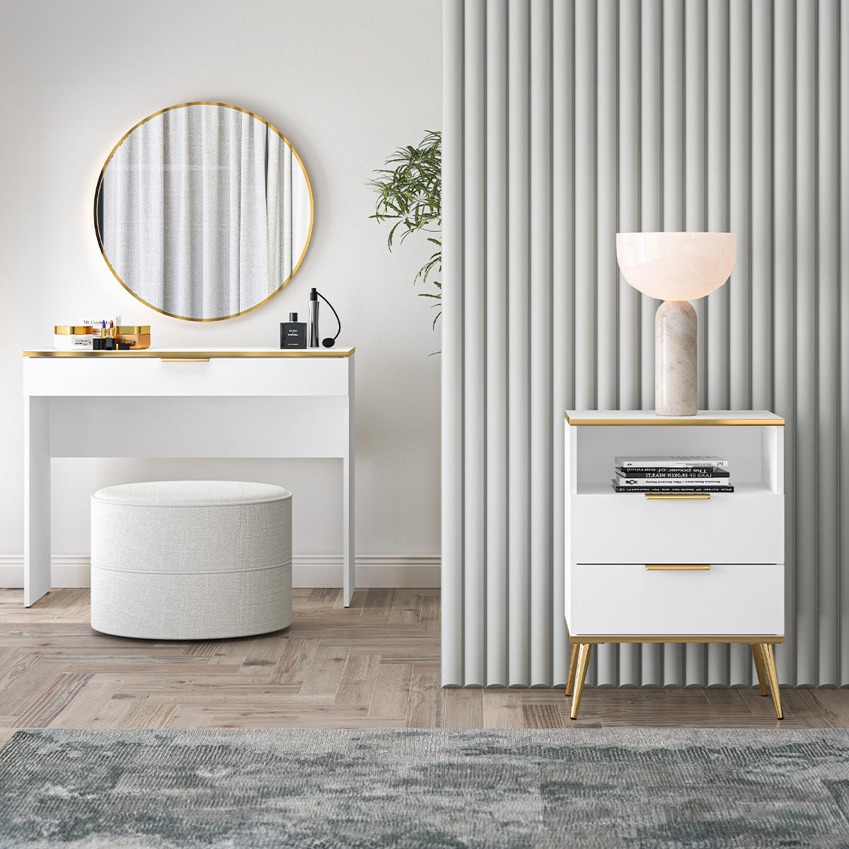 NOČNÍ STOLEK Zora Bílá - bílá, kompozitní dřevo (50/70/34cm) - Petits-meubles