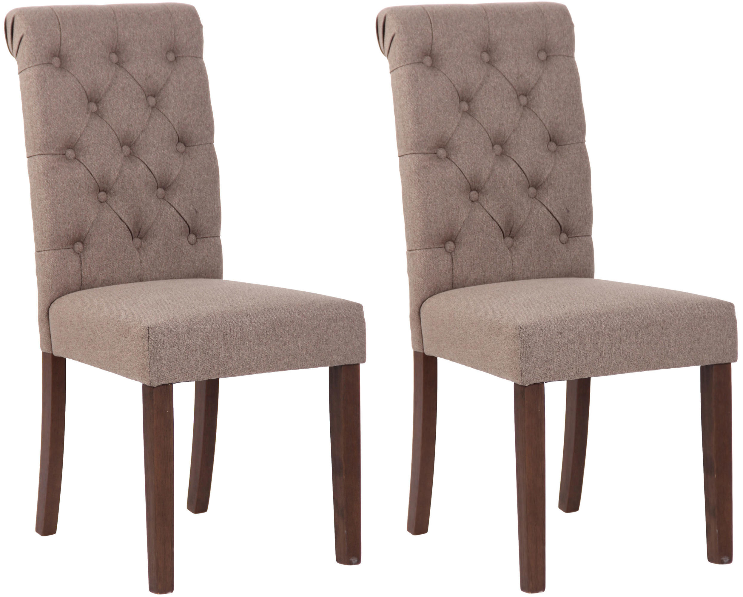 ESSZIMMERSTÜHLE 2er-Set WALES Stoff 98x45x63 cm taupe Holz - Taupe, Holz (45/98/63cm) - DELUKE