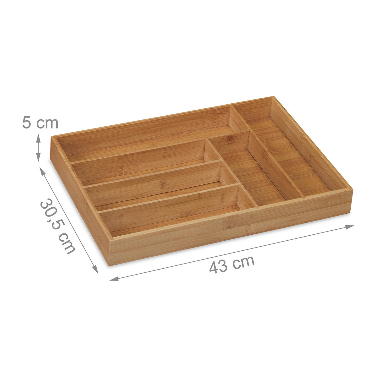 BESTECKKASTEN - Hellbraun, Holz/Holzwerkstoff (30.5/5/43cm) - Relaxdays