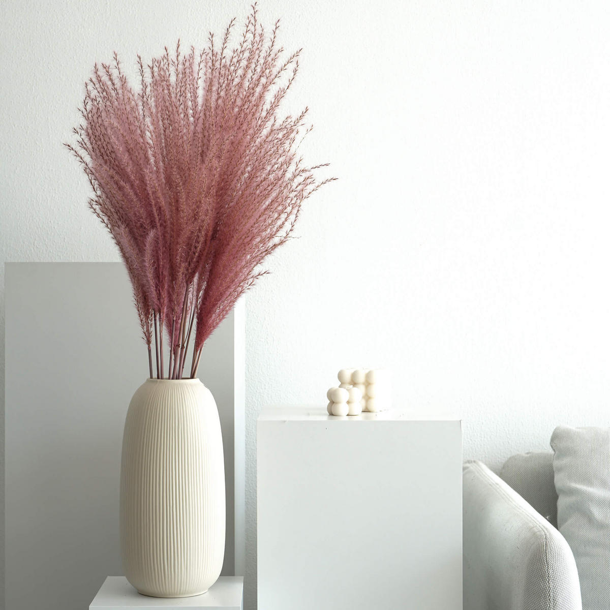 FEDERGRAS I Miscanthus - die zurückhaltende Deko - beige / 60 cm - Beige, Naturmaterialien (60cm) - Lykke & You