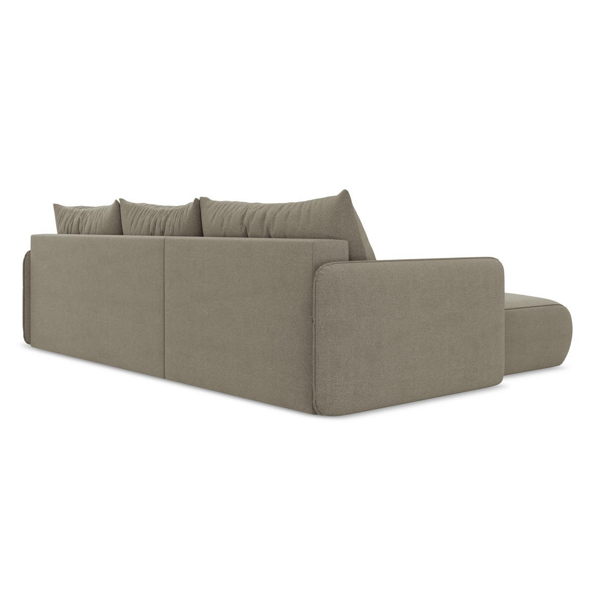 ECKSOFA mit Schlaffunktion Strukturstoff Stoff Beige - Beige/Schwarz, Kunststoff/Textil (148/240cm) - LaMiaSofa