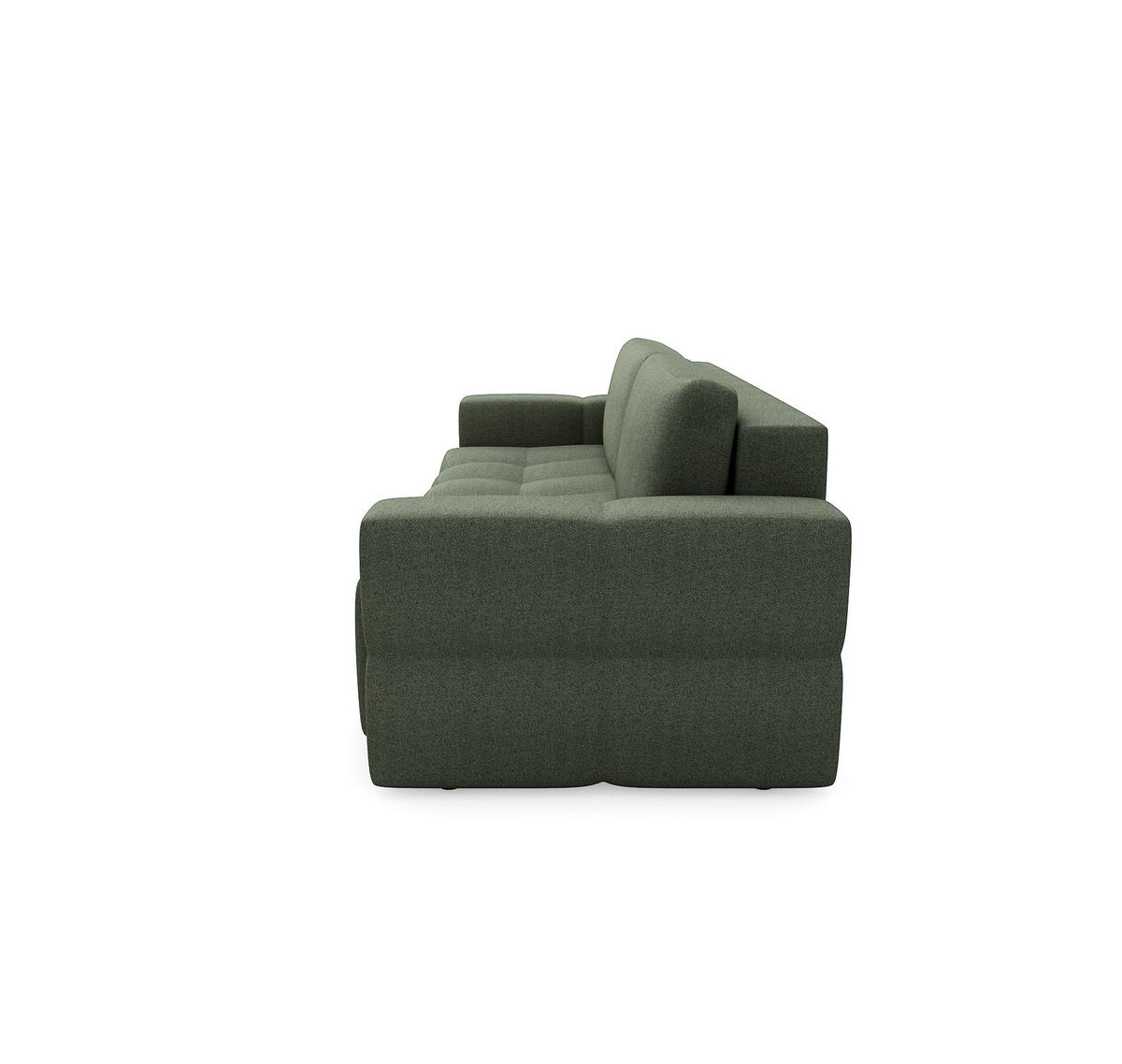 SCHLAFSOFA GERADE Rastergewebe Olivgrün 247cm - Olivgrün, Textil (247/90/102cm) - Sia Home