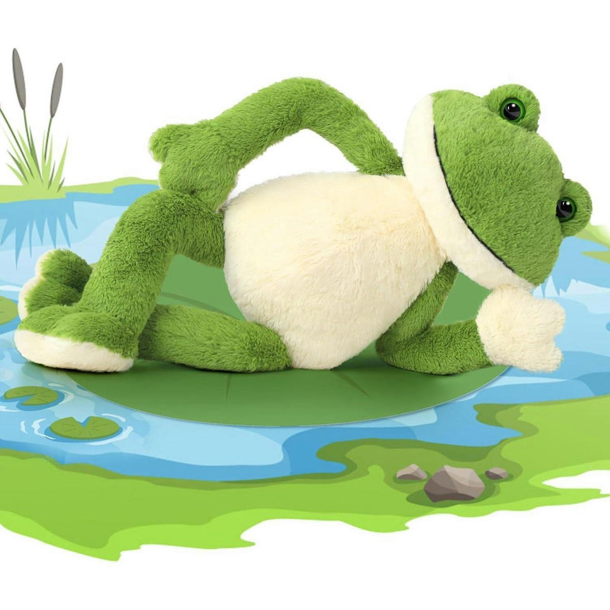STOFFTIER Frosch 60 cm Grün - Grün, Textil (36/60cm)