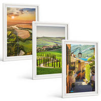 BILDER SET 3er Set - 40x60 cm Weißer Rahmen - Italienische Landschaften, Flussstraße - Weiß, Kunststoff (40/60cm) - TULUP