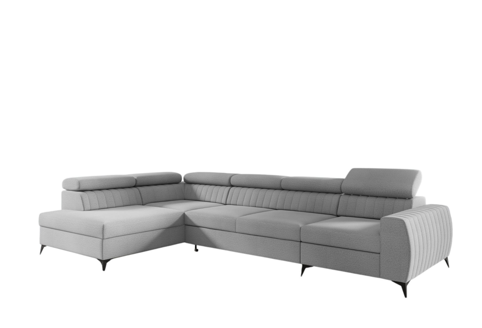 ECKSOFA Toronto Xl - Hellgrau, Holzwerkstoff/Textil (340/200cm) - Fun Möbel