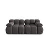 MODULARES-SOFA Bellis aus Samt dunkelgrau 2 Sitzplätze - Dunkelgrau, Textil (94/63/188cm) - Micadoni