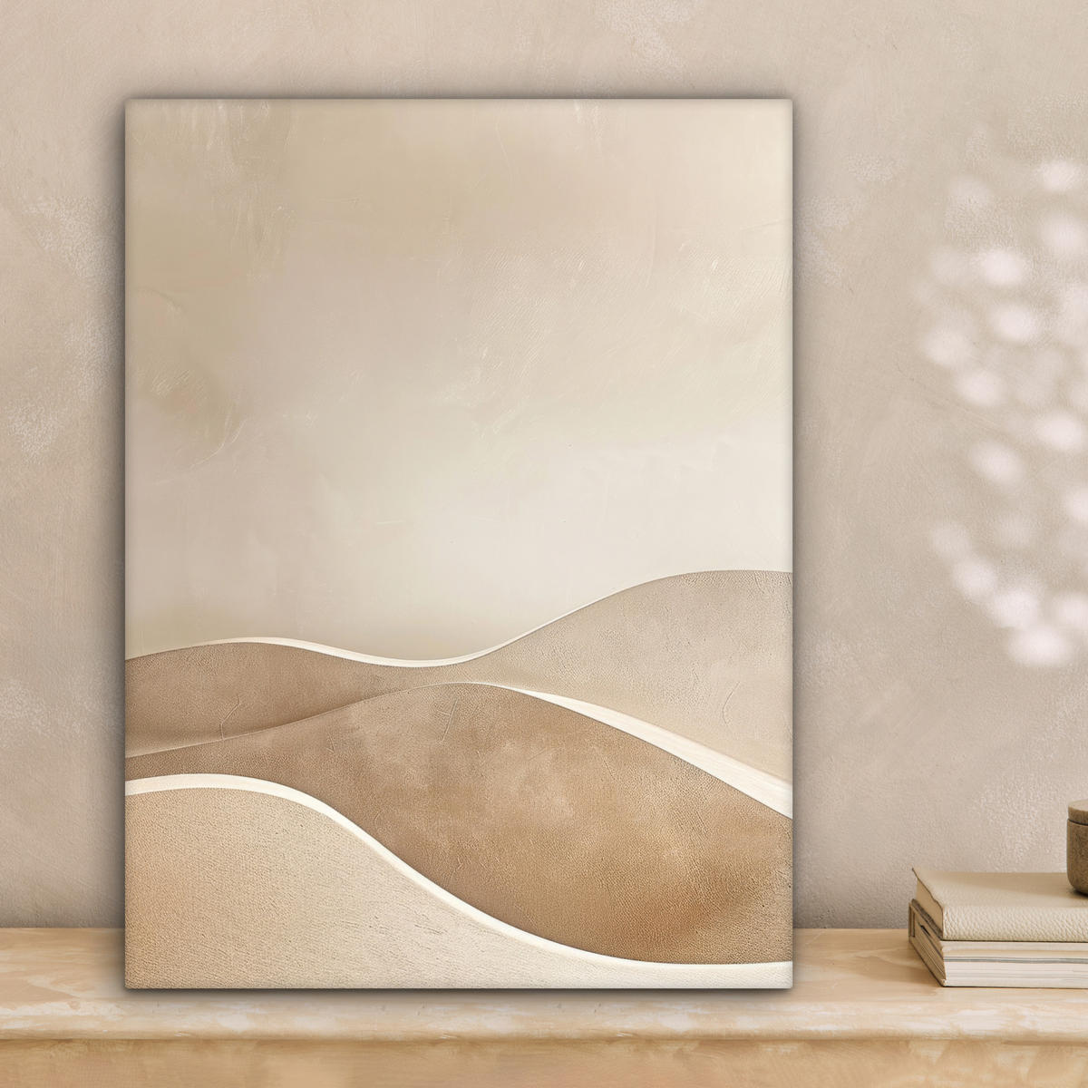 LEINWANDBILD Beige - Natur - Abstrakt - Modern 30x40 cm - Beige, Textil (30/40cm) - MuchoWow