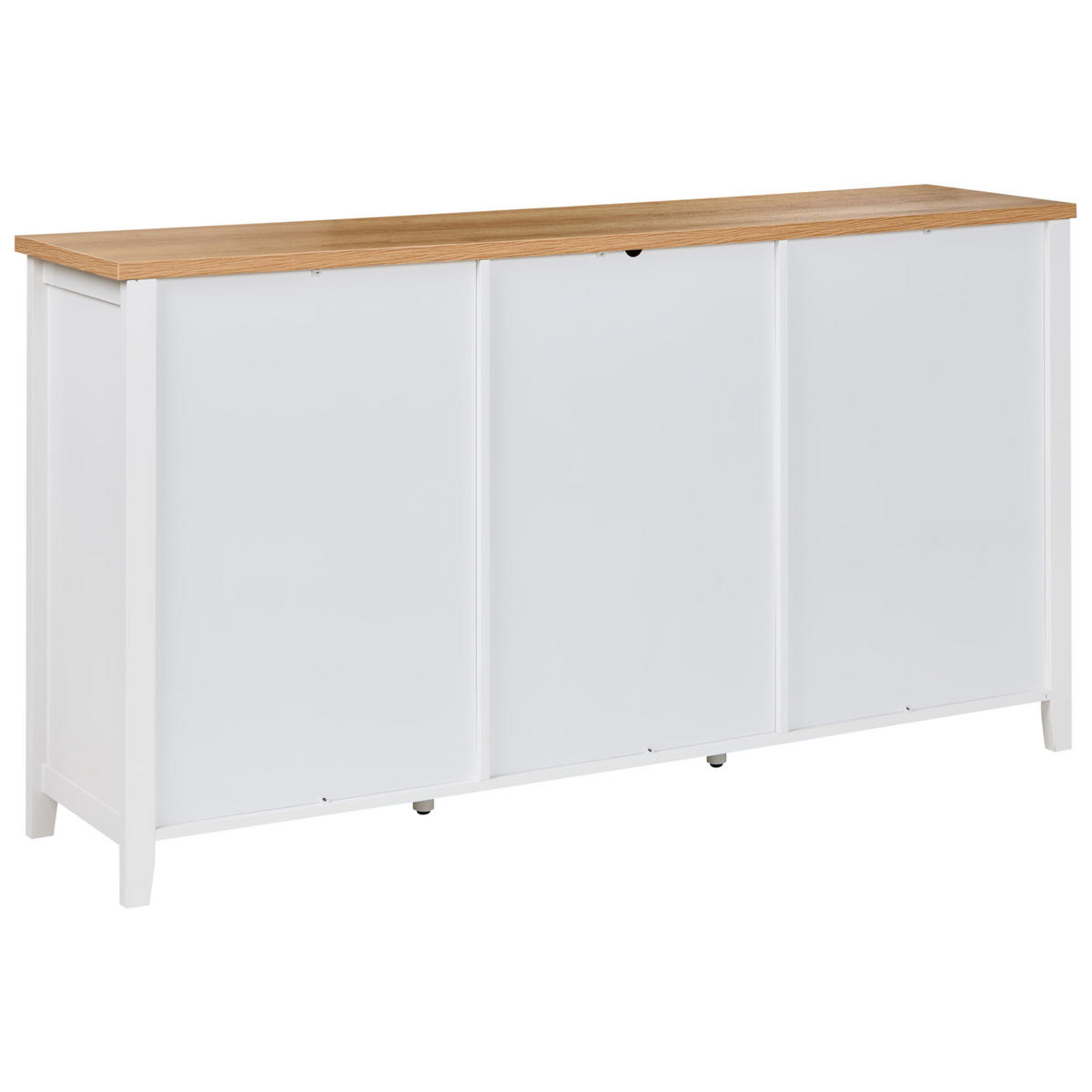 STOJALO ZA VINO bela Lucaston - svetlo rjava/bela, leseni material (160/84/40cm) - Beliani