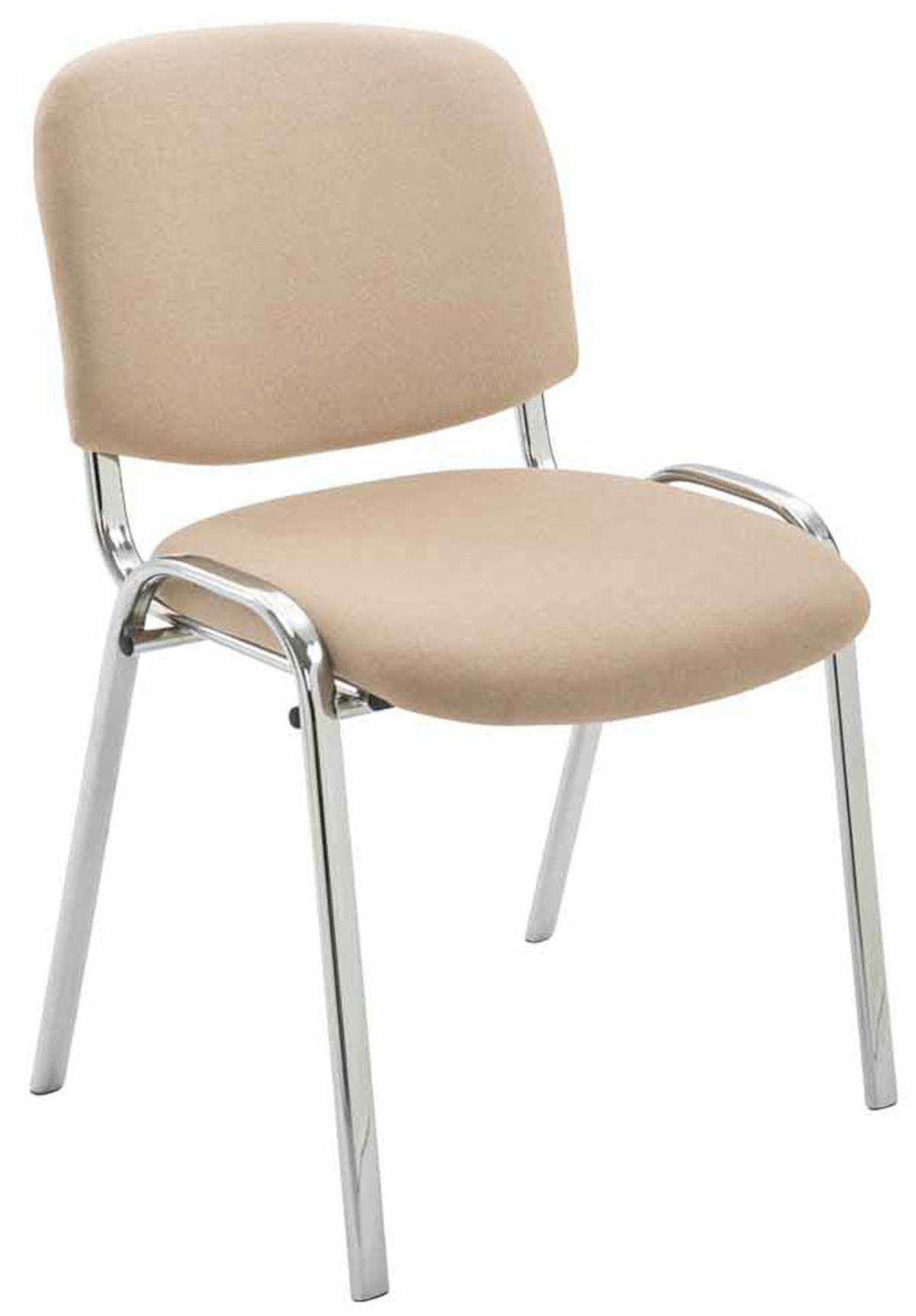 BESUCHERSTUHL 4er Set Stoff creme - Creme, Textil/Metall (54/79/64cm) - CLP