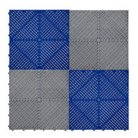 GARAGENBODENFLIESEN Belüftete mit Kanten – 120 Grau und 120 Blau - Grau, Kunststoff (40/1.8/40cm)