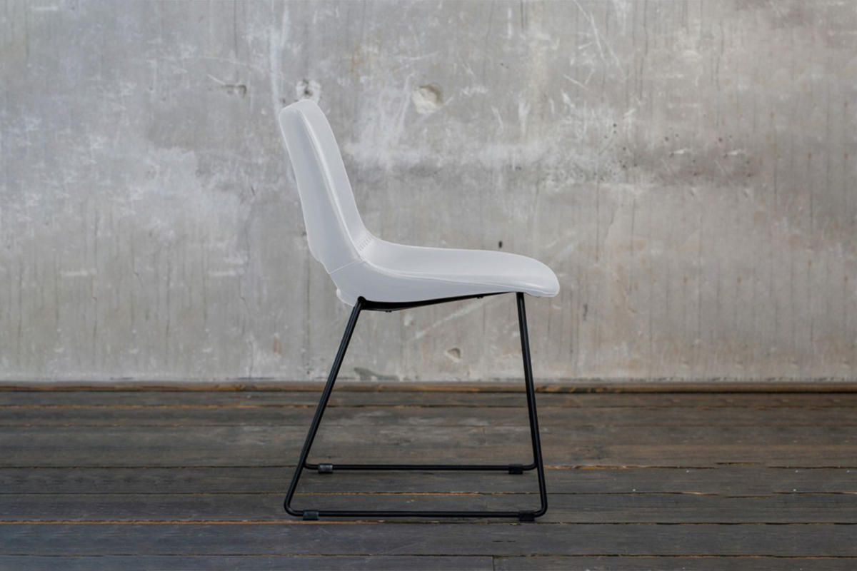 STUHL ASCO Weiß Kunstleder - Weiß, Leder (49/80/55cm) - KAWOLA