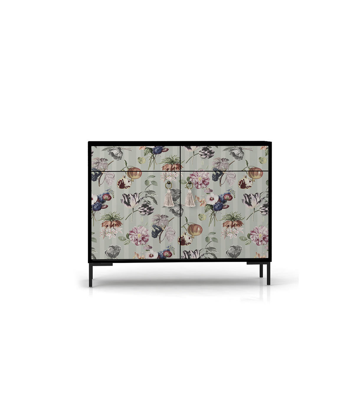 SIDEBOARD MDF 2 Türen und 2 Schubladen mit Waldmuster ALISE CHAMPETRES - Multicolor/Grau, Holzwerkstoff (90/84/45cm) - RNT By Really Nice Things