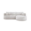 ECKSOFA FIORE-L Moderne Ausziehbare Schlaf-Funktion, automatischer Auffaltung, lose Rückenkissen freistehend RECHTS 284x183x82 cm cm White - Weiß Hochglanz, Holz/Textil (284/183cm) - DomoHome