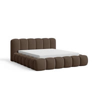 POLSTERBETT 140x200 mit Bettkasten, Lattenrost und Kopfteil, Bouclé - Stoffbezug Braun - Braun, Holz (140/200cm) - Chilly
