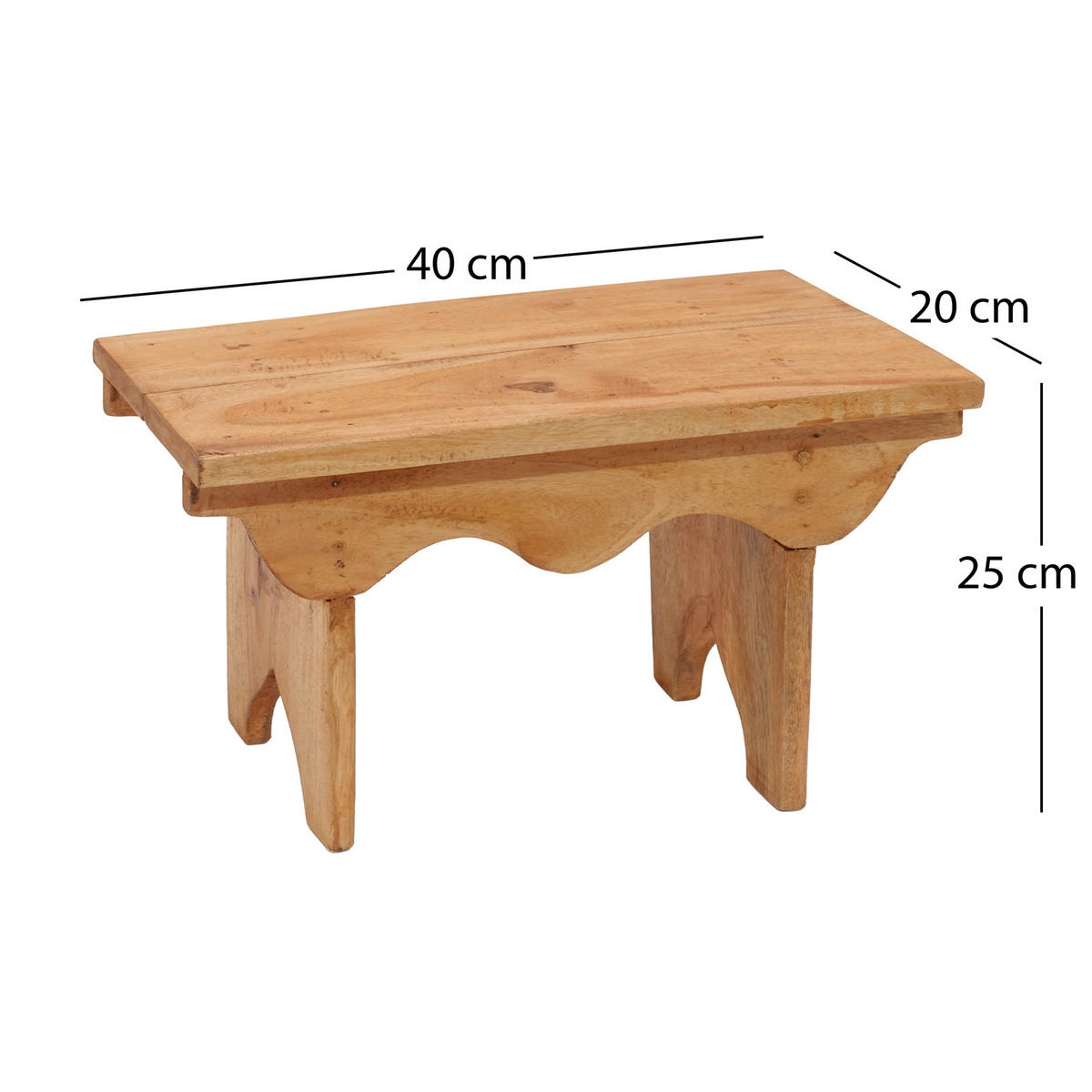 HOCKER Jarno Mahagoni Massivholz naturfarben - Naturfarben, Holz (40/25/20cm) - CREEDWOOD