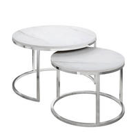 COUCHTISCH 2-in-1 CIRI CHROME LEVANTO - Silberfarben, Holzwerkstoff (70/70/48cm) - Lookway