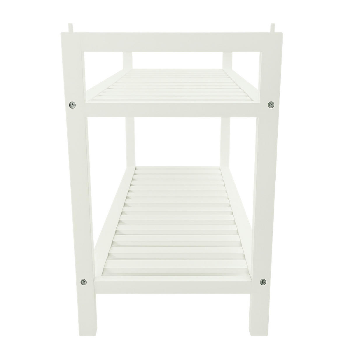 SCHUHREGAL Bambus Weiß 2-stufig 70/27/40,5 cm - Weiß, Holz (70/40.5/27cm) - Begryf