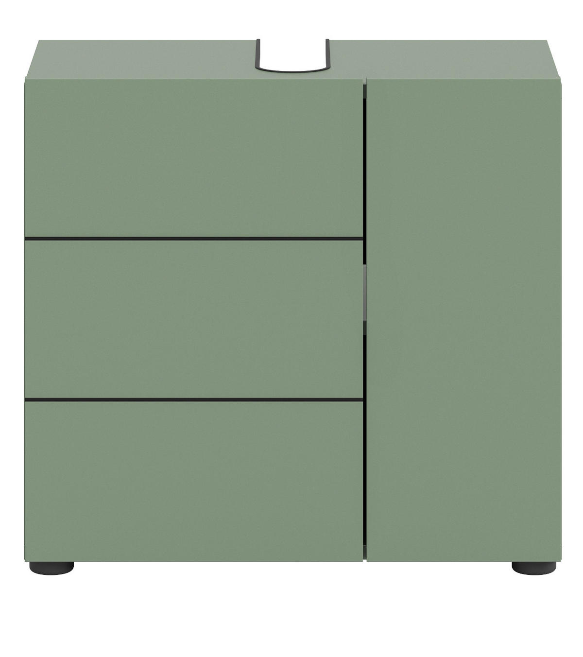 WASCHBECKENUNTERSCHRANK grün, Badezimmer Unterschrank 60 x 56 cm - Schwarz/Grün, Holzwerkstoff/Kunststoff (60/190/34cm) - Inn.Furn