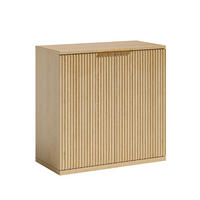 SIDEBOARD in Heller Holzoptik mit Geriffelter Front, Beige - Beige, Holzwerkstoff (40/80cm) - Urban Meuble
