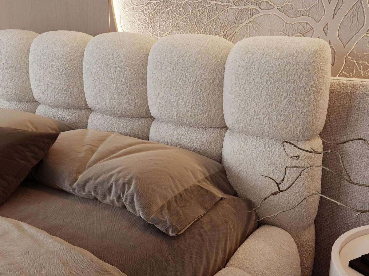 POLSTERBETT Modo 200x200 Bouclé-Stoff Beige - Beige, Textil (200/200cm) - Graingold