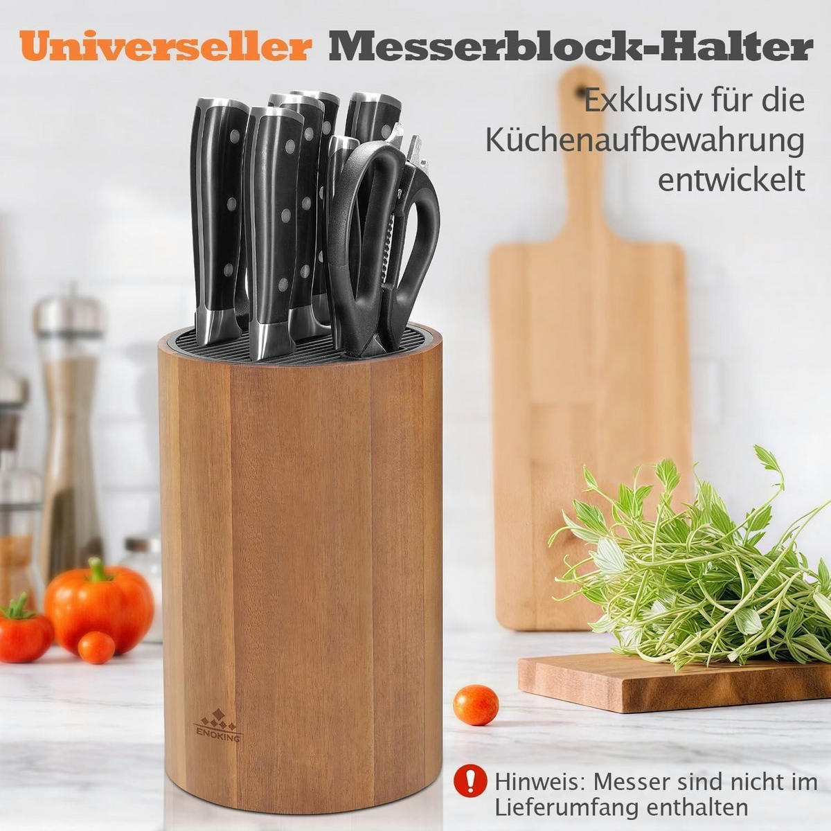 MESSERBLOCK Akazienholz Universal - Braun, Holz (15/23.5/15cm)