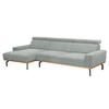 ECKSOFA mit Longchair links Katrien Cordstoff silber - Silberfarben, Kunststoff (135/280cm) - 58aufmkessel