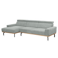 ECKSOFA mit Longchair links Katrien Cordstoff silber - Silberfarben, Kunststoff (135/280cm) - 58aufmkessel