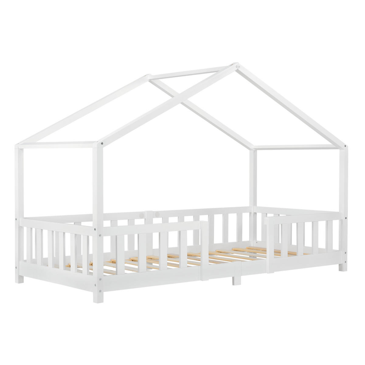 HAUSBETT Treviolo - Weiß, Holz (90/200cm) - [en.casa]
