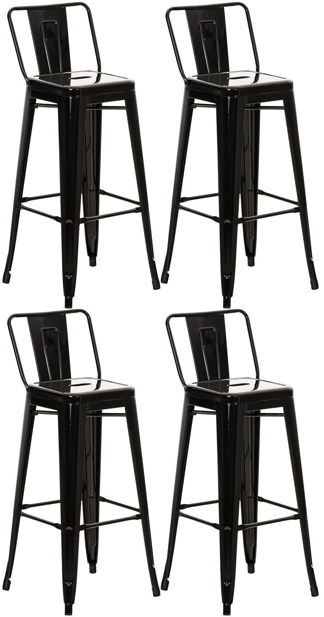 BARHOCKER Mason 96x44x43 cm schwarz - Schwarz, Metall (44/96/43cm) - furnicato