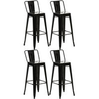 BARHOCKER Mason 4er Set 96x44x43 cm schwarz-gold - Schwarz, Metall (44/96/43cm) - furnicato