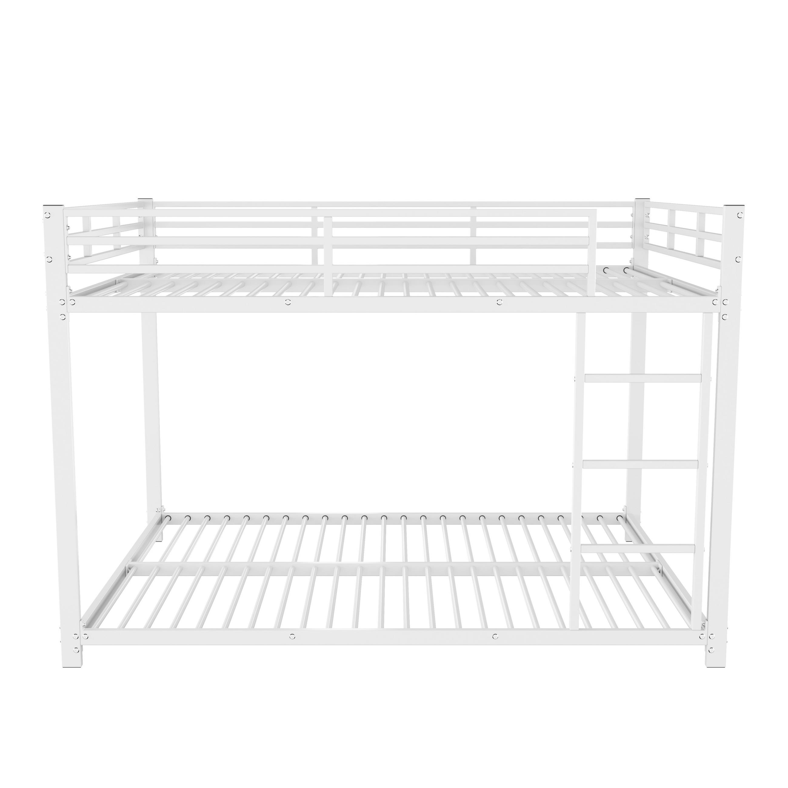KINDERBETT Weiß Liegefläche 140/200 cm, Etagenbett, Metallrahmen, Lattenrost - Weiß, Metall (140/200cm) - PANGIVO