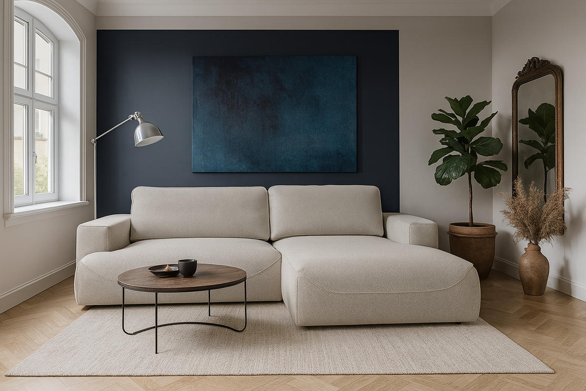 ECKSOFA LUNA mit Bettkasten und Schlaffunktion, Beige - Beige, Textil (271/195cm) - KS Home Concept