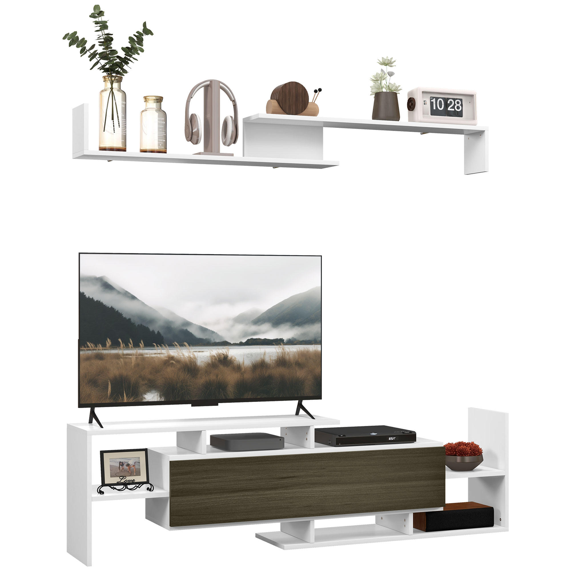 TV-MÖBEL Multicolor 1 Stück - Multicolor, Holzwerkstoff (153.6/42/25cm) - GiPP