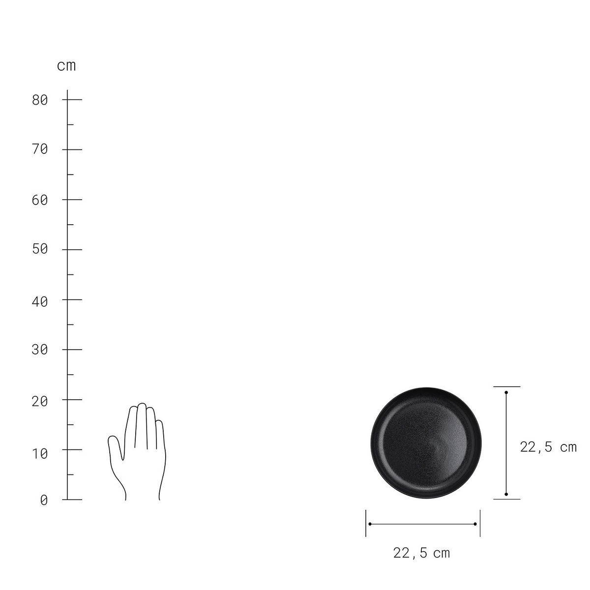 GESCHIRR-SET (16-teilig) Casa Nova - Schwarz, Keramik (27/1/27cm) - Butlers