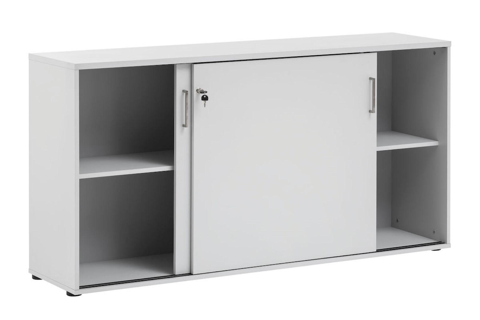 SCHIEBETÜRENSCHRANK Hippo Small 84x160x40 cm 2 Fächern & 2 Schiebetüren Lichtgrau - Grau, Holz (160/84/40cm) - PROREGAL