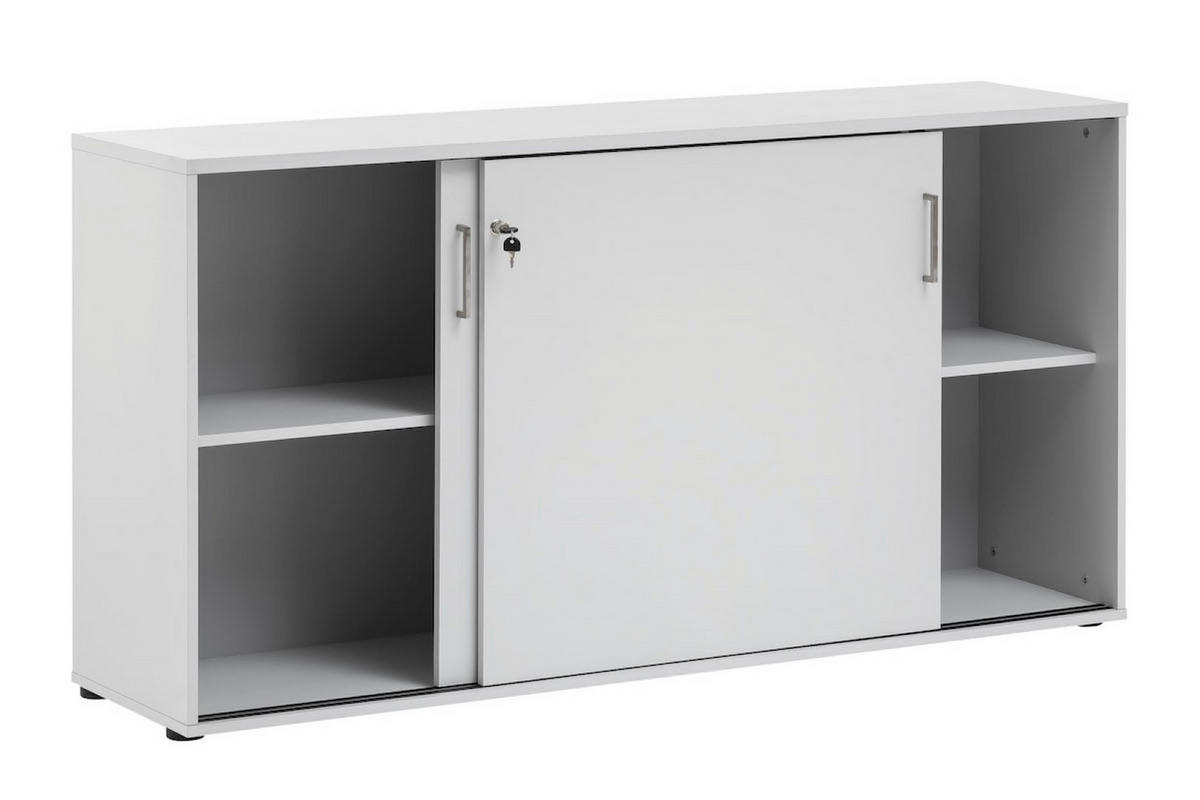 SCHIEBETÜRENSCHRANK Hippo Small 84x160x40 cm 2 Fächern & 2 Schiebetüren Lichtgrau - Grau, Holz (160/84/40cm) - PROREGAL