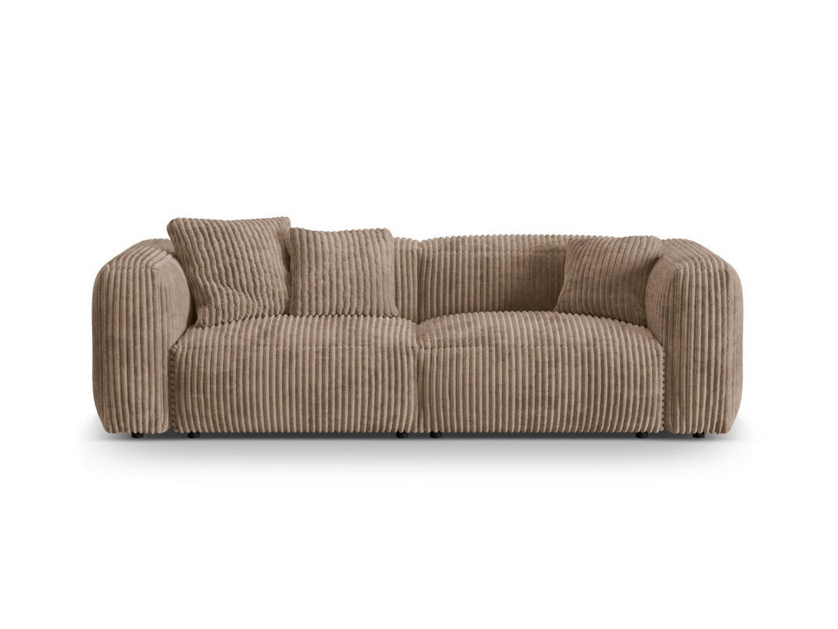 SOFA modular Martina aus Cord eichel 3 Sitzplätze - Rotbraun, Textil (106/75/240cm) - Micadoni