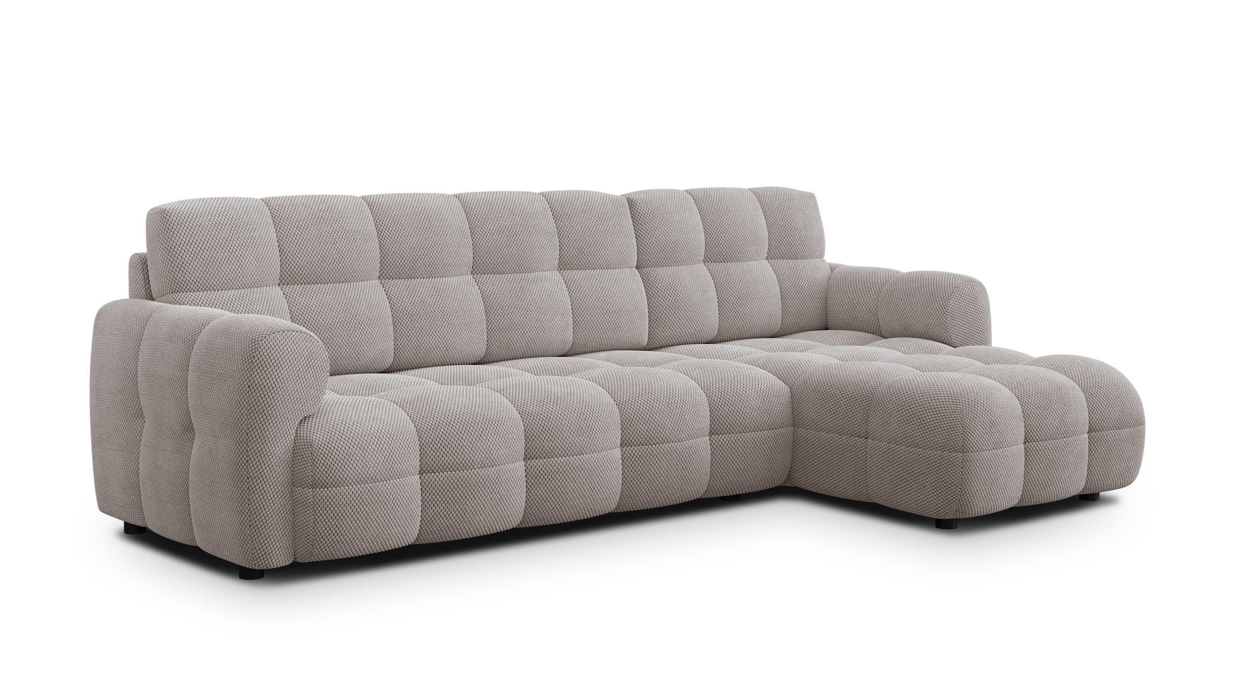 ECKSOFA MELLOW 4-Sitzer, beige - Beige/Schwarz, Holz/Textil (262/156cm) - Courtois Laville