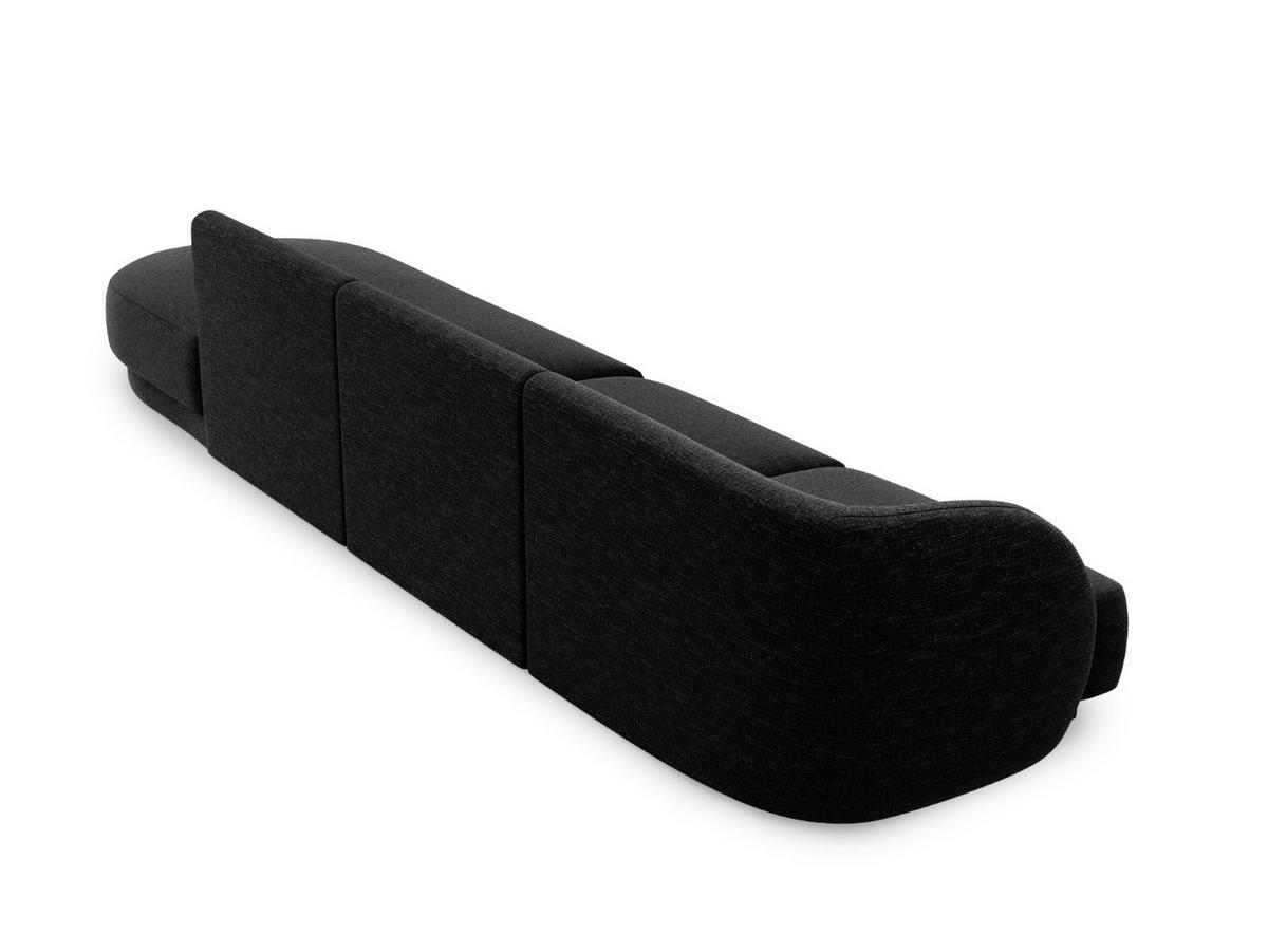 RECHTES-SOFA Miley aus Chenille-Stoff schwarz 4 Sitzplätze - Schwarz, Textil (90/70/323cm) - Micadoni