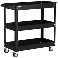 WERKZEUGWAGEN DE-09495 3-stufig mit 4 Rollen Schwarz - Schwarz, Metall (35.3/76/83cm) - ComfortXL