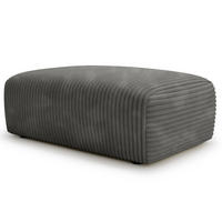 POLSTERHOCKER - Cord - Schwarz/Grau, Kunststoff/Textil (110/40/72cm) - home24