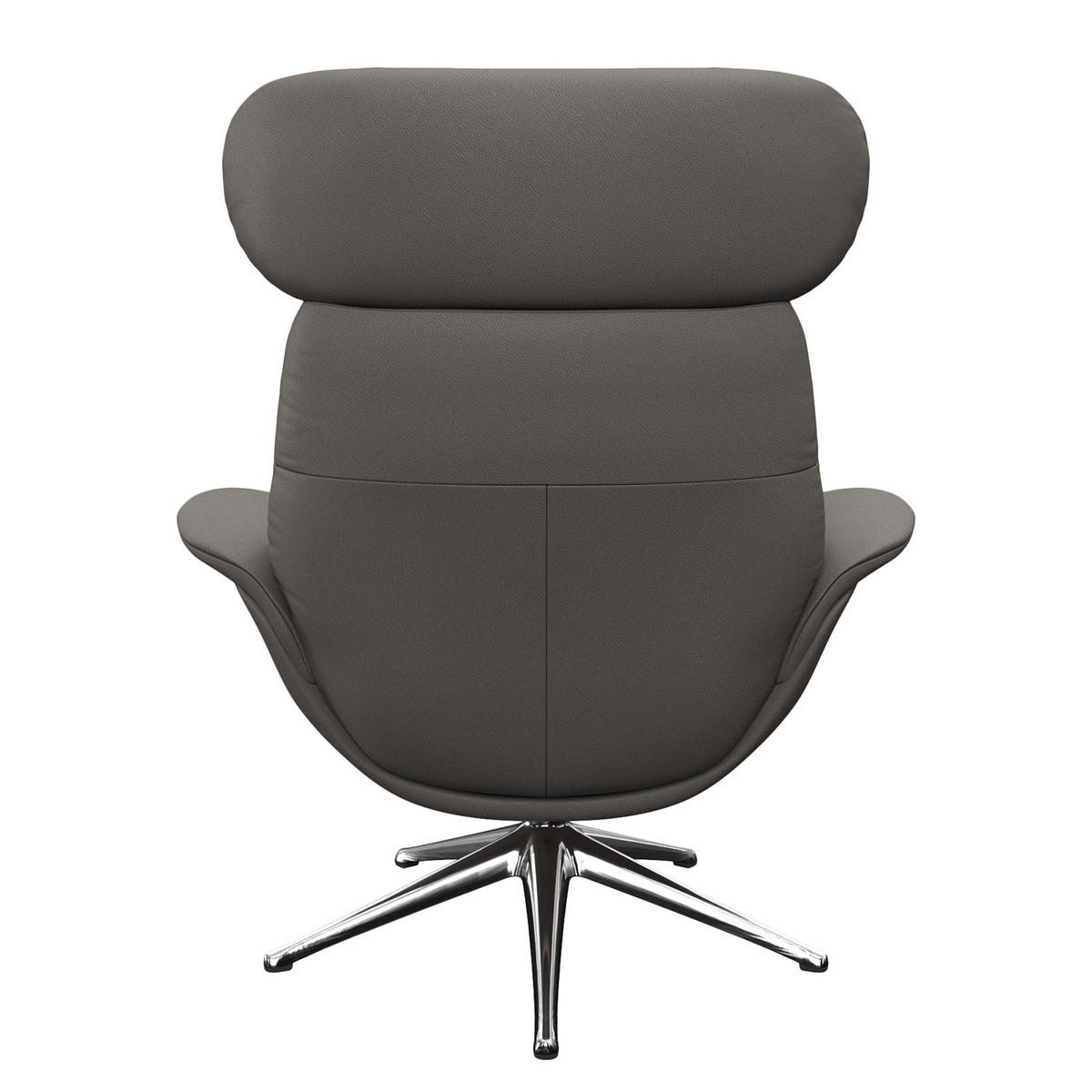 RELAXSESSEL - Grau, Leder/Metall (90/107/90cm) - home24