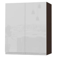 HÄNGESCHRANK Florence W3/60 Lava / RAL 9003 signalweiß HG 60 / 32,5 / 72cm - Dunkelgrau/Weiß Hochglanz, Holz/Holzwerkstoff (60/72/32.5cm) - Feldmann-Wohnen