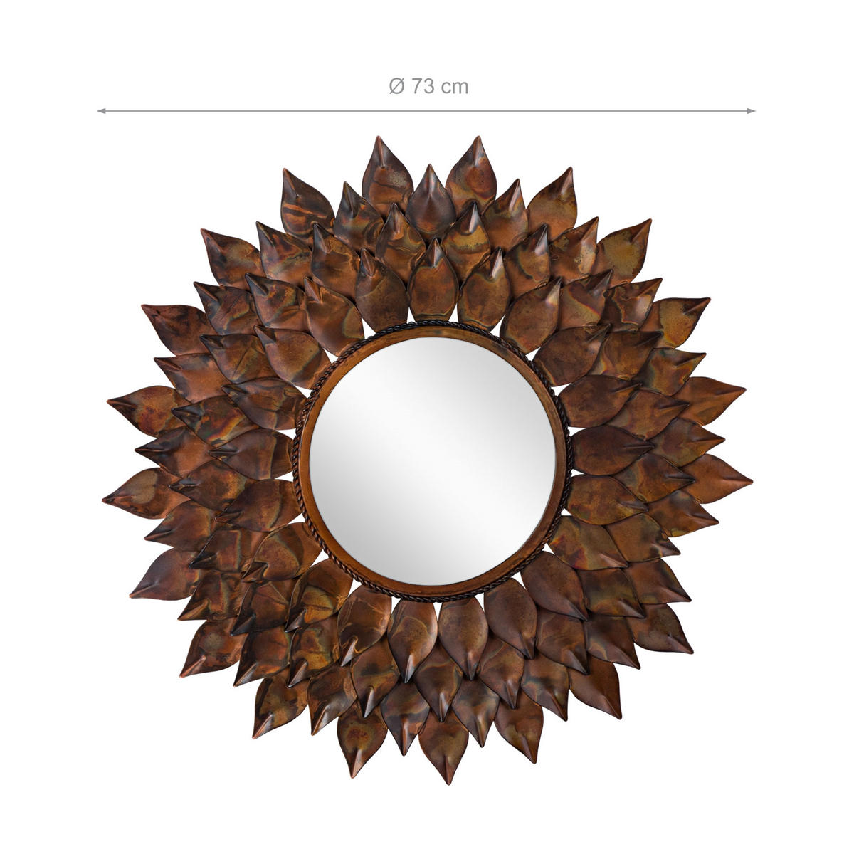 WANDSPIEGEL Braun Ø 73 cm - Braun, Metall (73/4/73cm) - WOMO-DESIGN