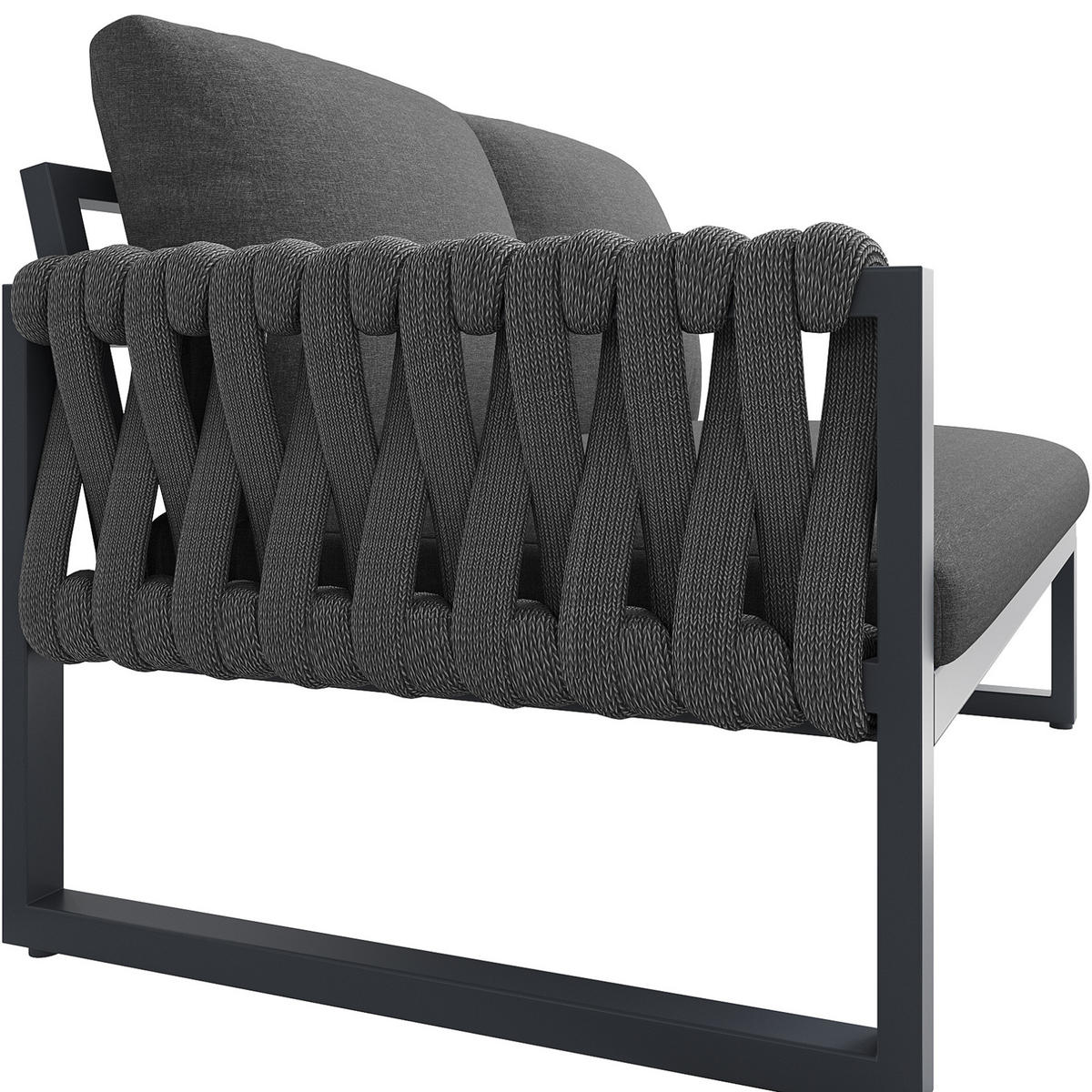 GARTENLOUNGE-SET 123/68/86 cm mit modularer Kombination, verstellbaren Tischbeinen und abnehmbaren Olefin-Bezügen, Grau - Grau, Metall - Redom