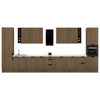 KÜCHENZEILE 515 cm - Sorento KS6-M515 - in Dunkle Eiche - Eichefarben/Schwarz, Holz/Metall (515/247/58cm)