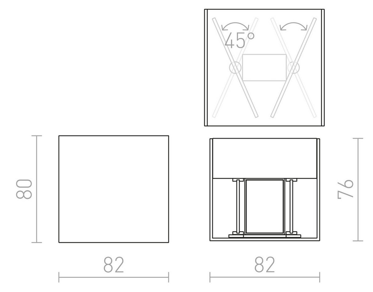 AUSSENLEUCHTE CARRE Weiß 6 W IP54 - Weiß, Metall (8/8/8cm) - Rendl